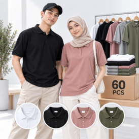 Unisex Polo T-Shirt Wholesale Pack — 60 PCS